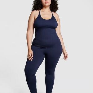 Pink Active Women’s Plus Size XXL Full Length Bodysuit Navy Blue Seamless